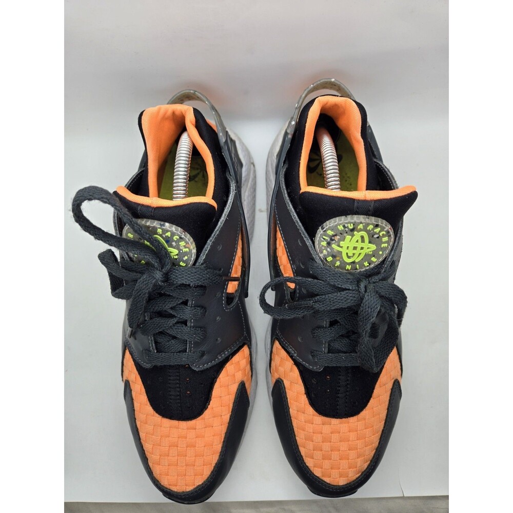 Nike Air Huarache Crater PRM NN Shoes Men 11 Black Atomic Orange Woven Halloween - Picture 3 of 8